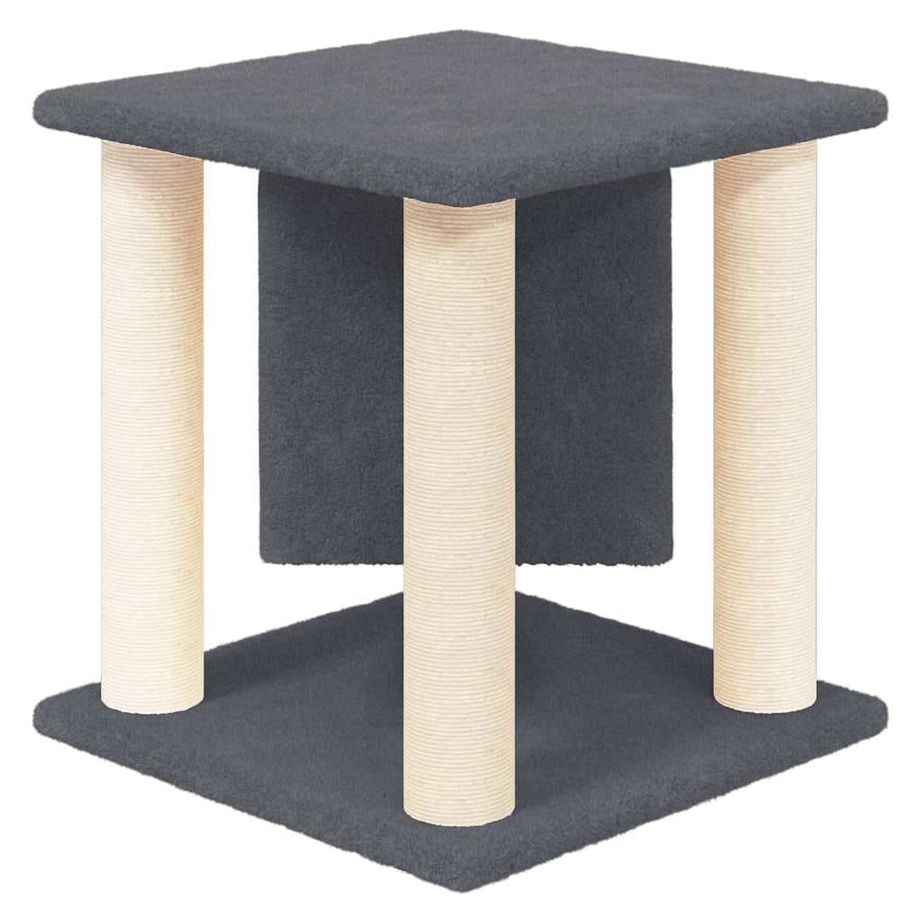 Albero per Gatti con Tiragraffi in Sisal Grigio Scuro 37 cm — miniatura 4 di 5