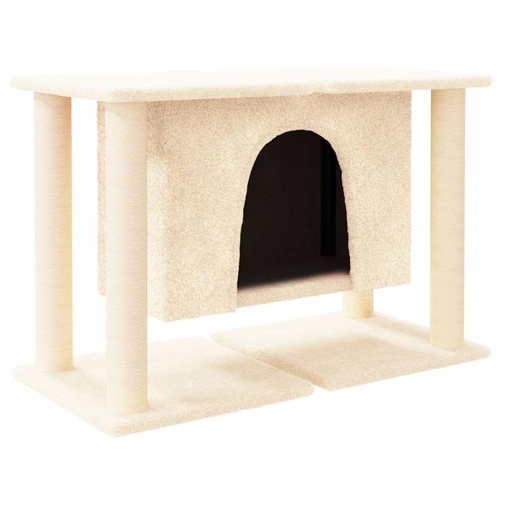 Albero per Gatti con Tiragraffi in Sisal Crema 50 cm — miniatura 2 di 5