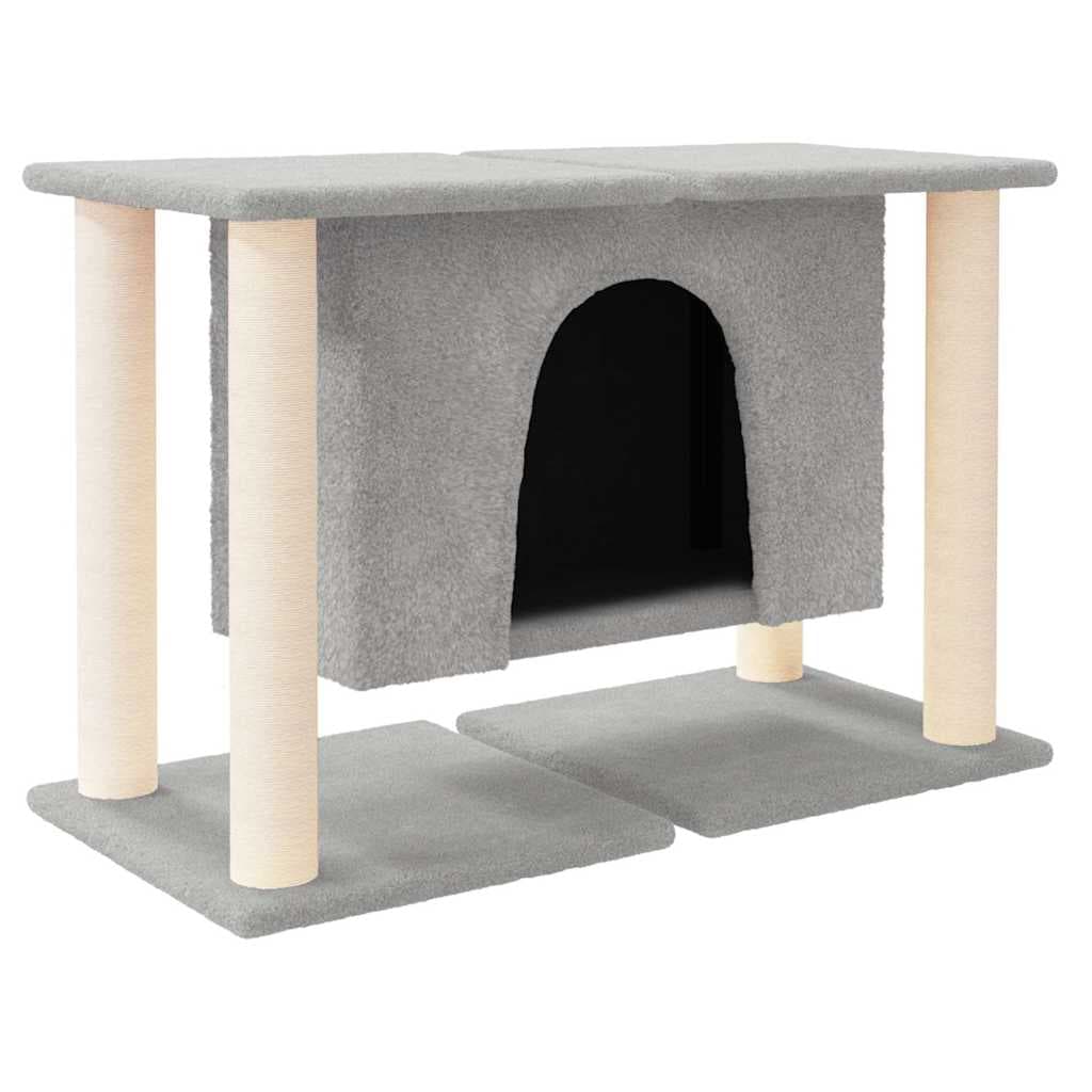 Albero per Gatti con Tiragraffi in Sisal Grigio Chiaro 50 cm — miniatura 2 di 5