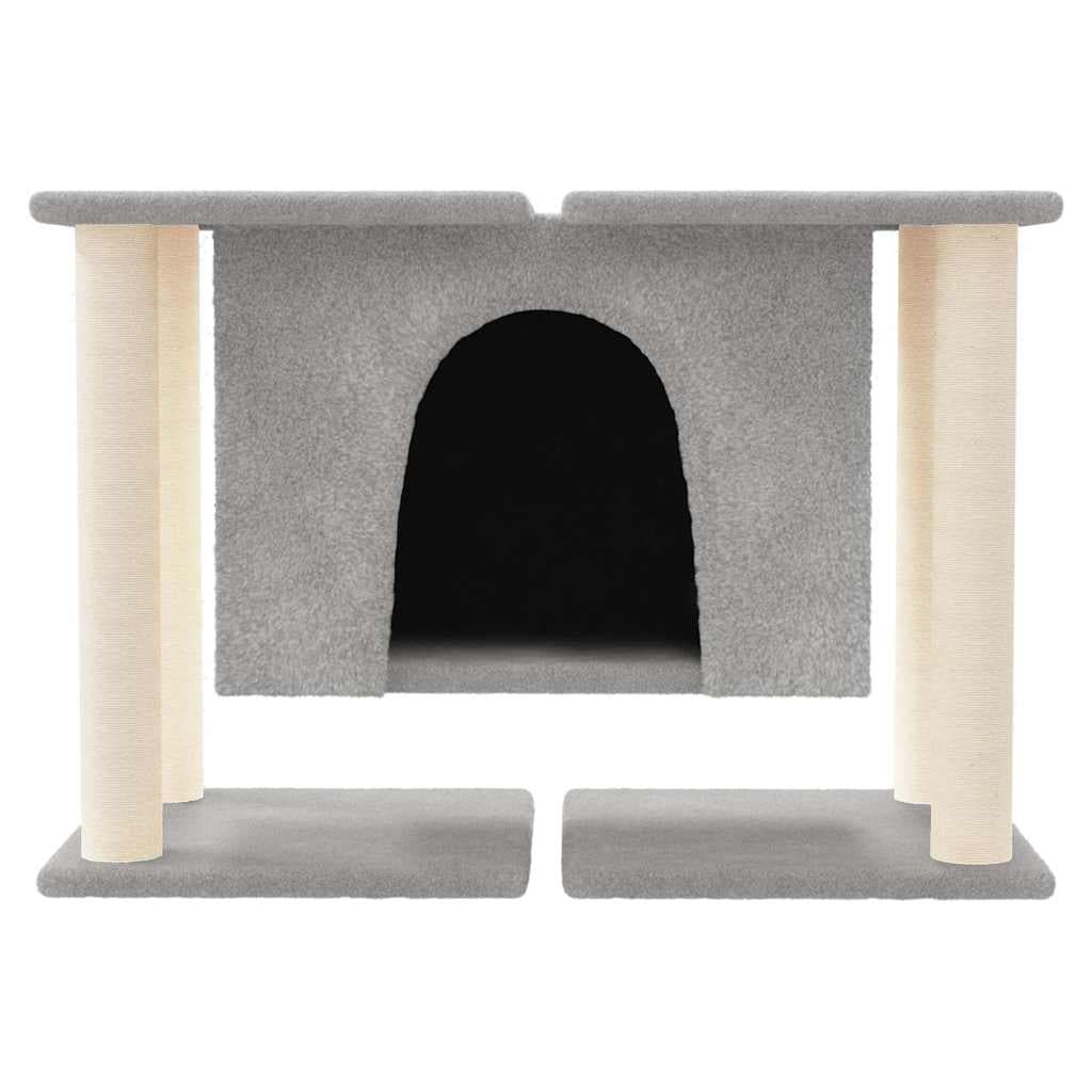 Albero per Gatti con Tiragraffi in Sisal Grigio Chiaro 50 cm — miniatura 3 di 5