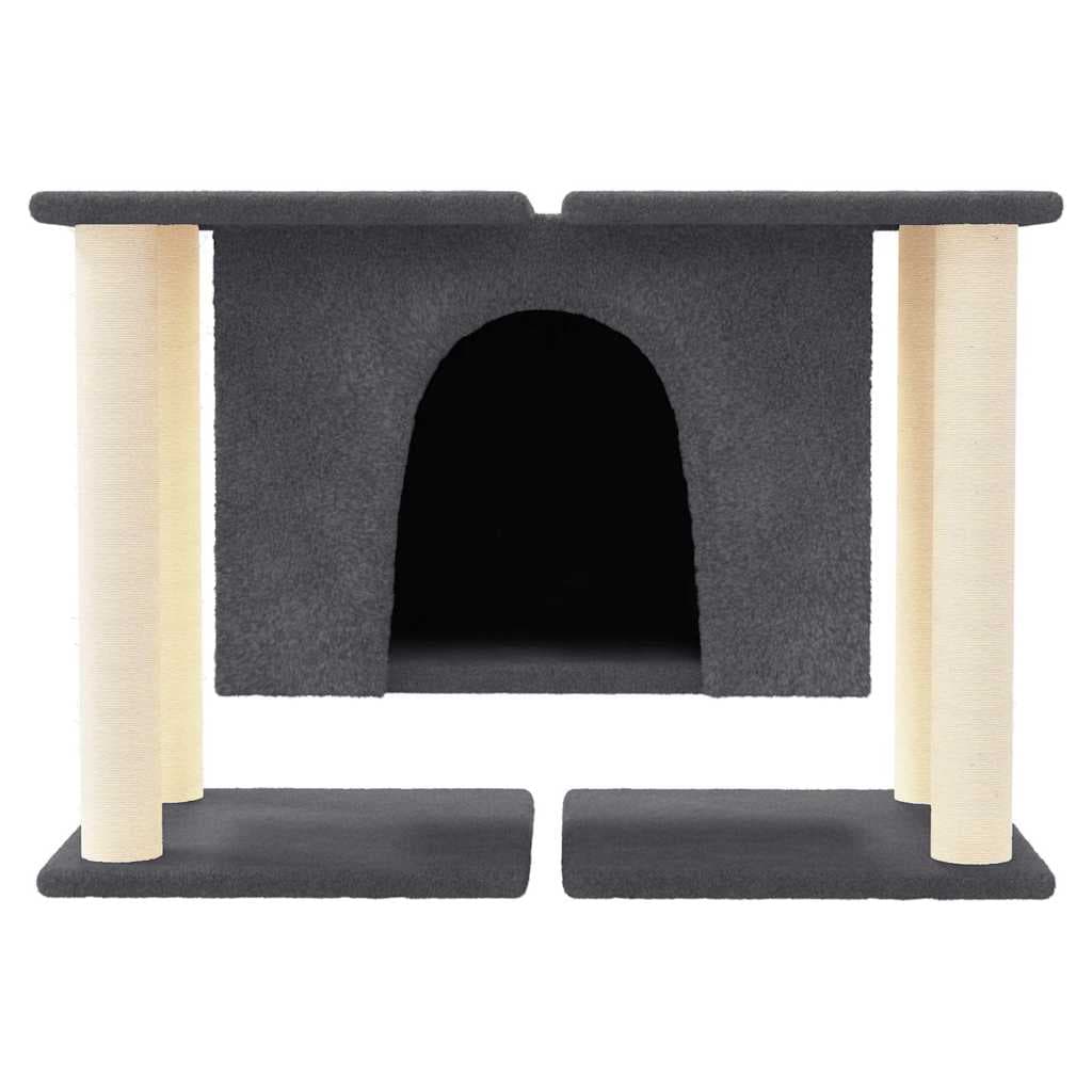 Albero per Gatti con Tiragraffi in Sisal Grigio Scuro 50 cm — miniatura 3 di 5