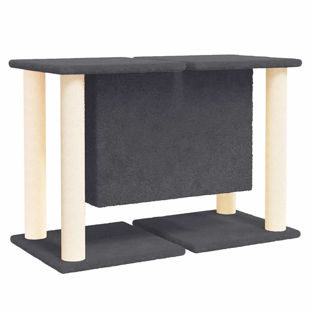 Albero per Gatti con Tiragraffi in Sisal Grigio Scuro 50 cm — miniatura 4 di 5