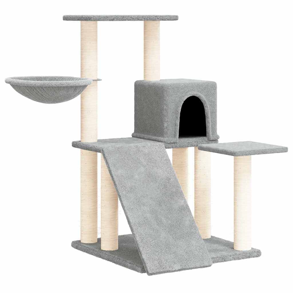 Albero per Gatti con Tiragraffi in Sisal Grigio Chiaro 82 cm — miniatura 2 di 5