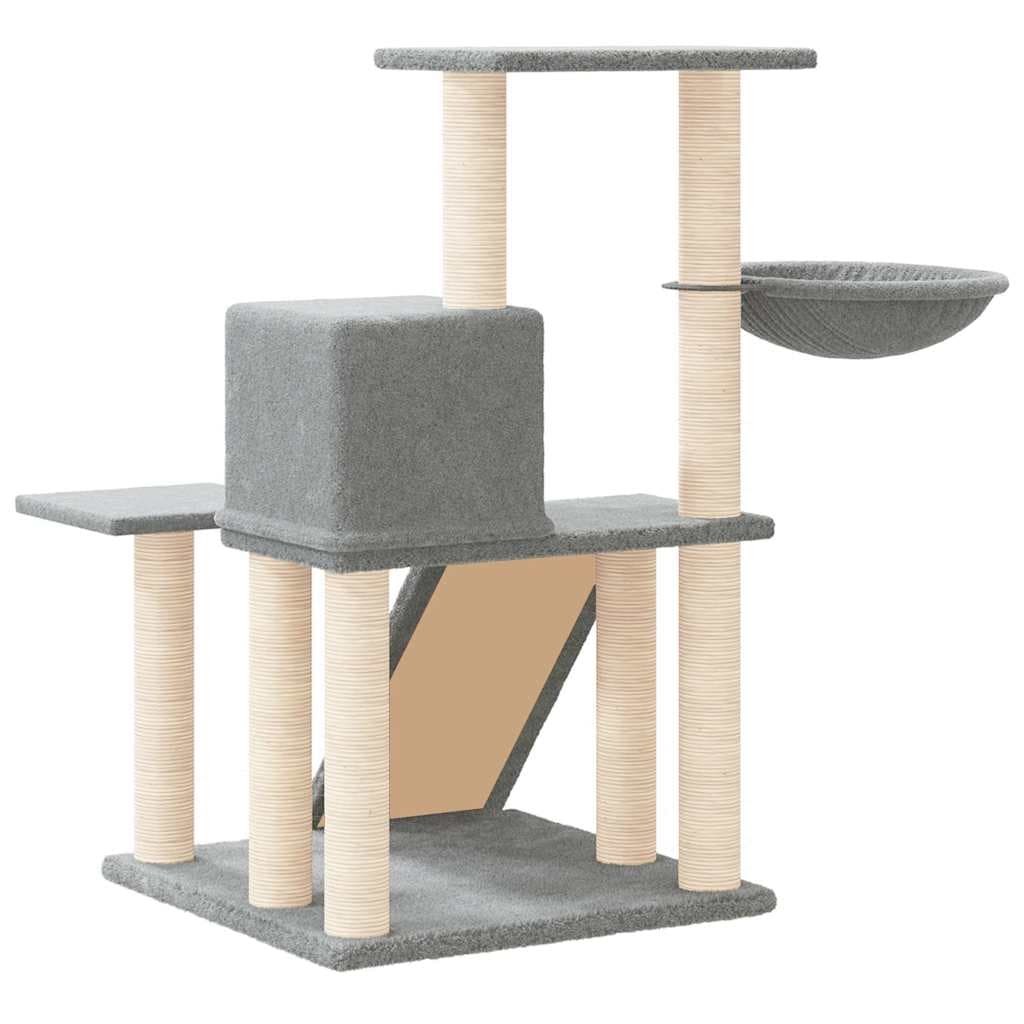 Albero per Gatti con Tiragraffi in Sisal Grigio Chiaro 82 cm — miniatura 4 di 5