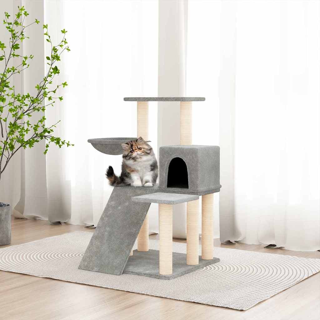 Albero per Gatti con Tiragraffi in Sisal Grigio Chiaro 82 cm — miniatura 1 di 5