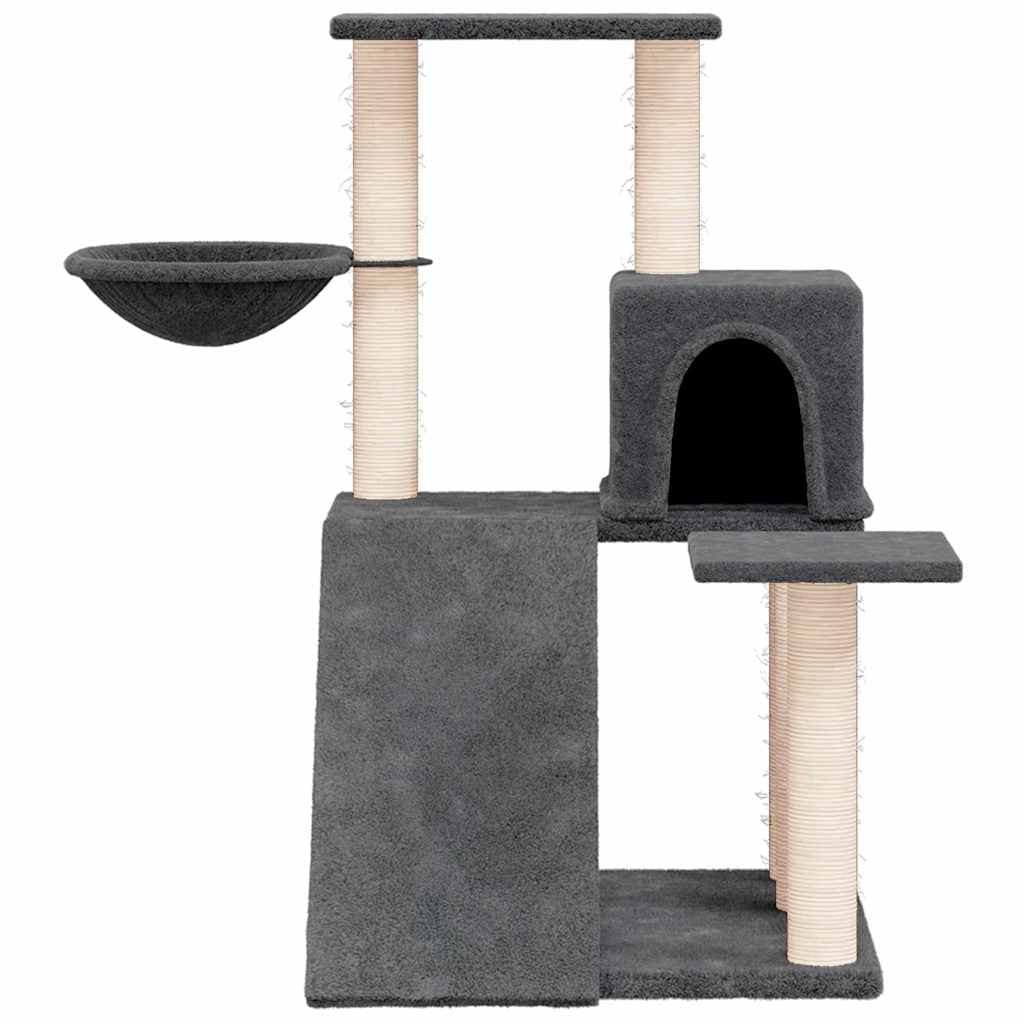 Albero per Gatti con Tiragraffi in Sisal Grigio Scuro 82 cm — miniatura 3 di 6