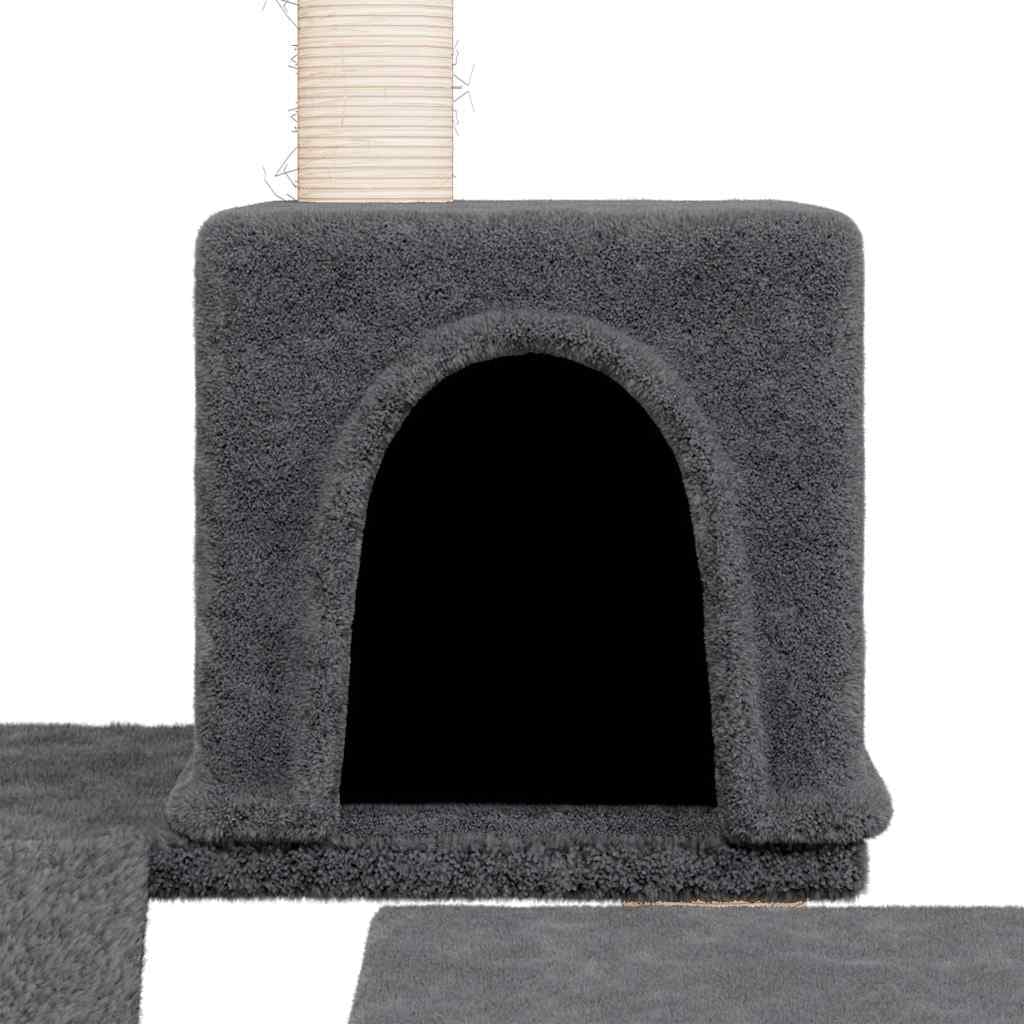 Albero per Gatti con Tiragraffi in Sisal Grigio Scuro 82 cm — miniatura 5 di 6