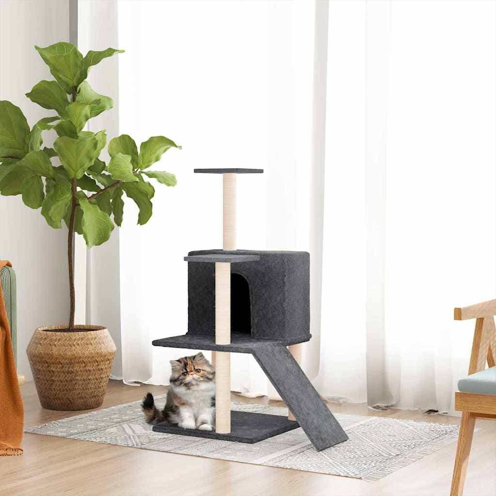 Albero per Gatti con Tiragraffi in Sisal Grigio Scuro 82 cm — miniatura 1 di 6