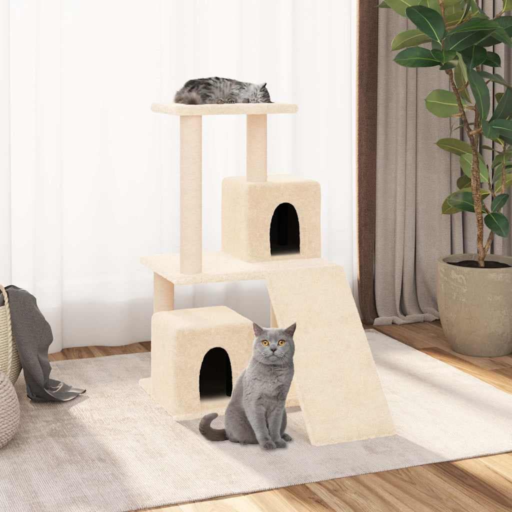Albero per Gatti con Tiragraffi in Sisal Crema 82 cm — miniatura 1 di 6