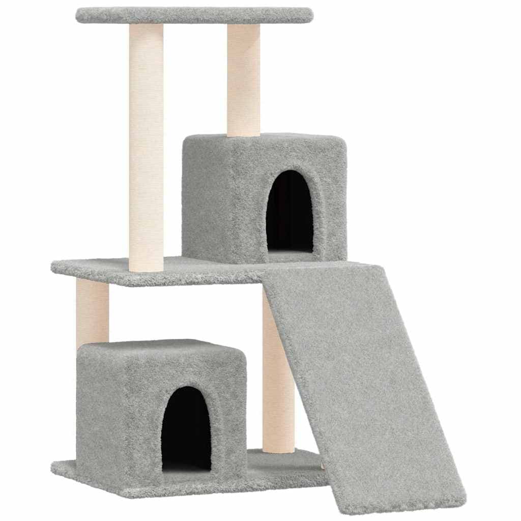 Albero per Gatti con Tiragraffi in Sisal Grigio Chiaro 82 cm — miniatura 2 di 6