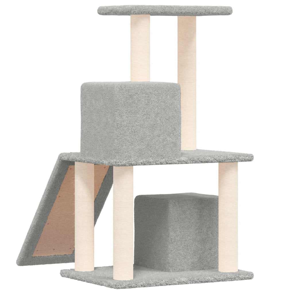 Albero per Gatti con Tiragraffi in Sisal Grigio Chiaro 82 cm — miniatura 4 di 6
