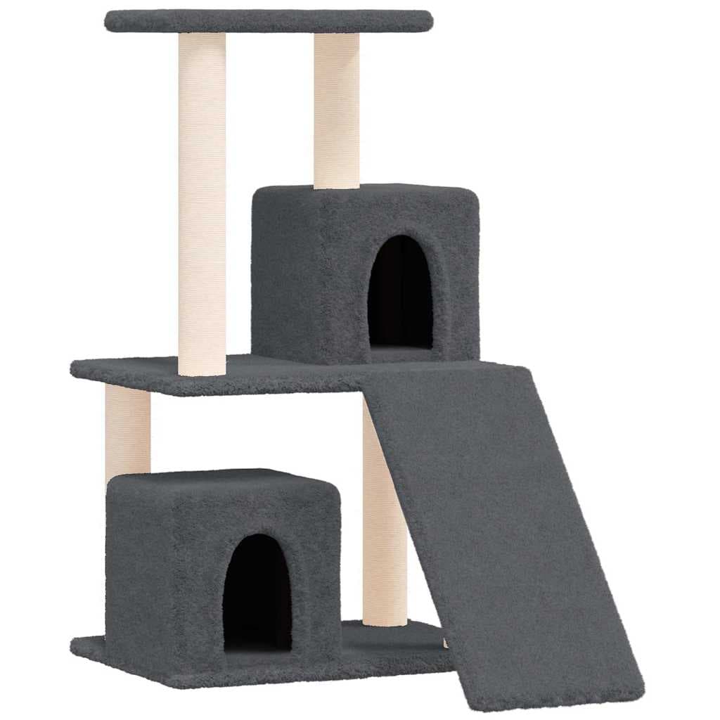 Albero per Gatti con Tiragraffi in Sisal Grigio Scuro 82 cm — miniatura 2 di 6