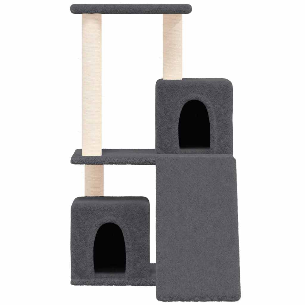 Albero per Gatti con Tiragraffi in Sisal Grigio Scuro 82 cm — miniatura 3 di 6