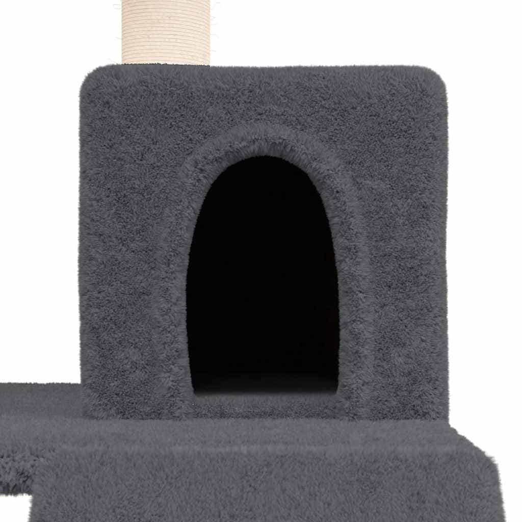 Albero per Gatti con Tiragraffi in Sisal Grigio Scuro 82 cm — miniatura 5 di 6