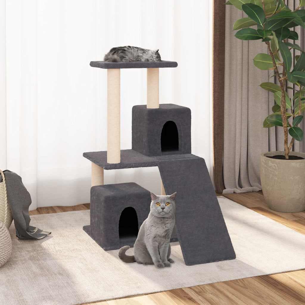Albero per Gatti con Tiragraffi in Sisal Grigio Scuro 82 cm — miniatura 1 di 6