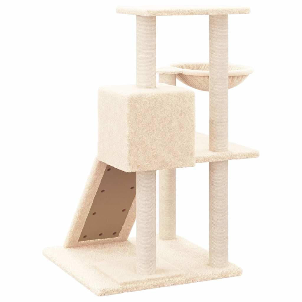 Albero per Gatti con Tiragraffi in Sisal Crema 82 cm — miniatura 4 di 6