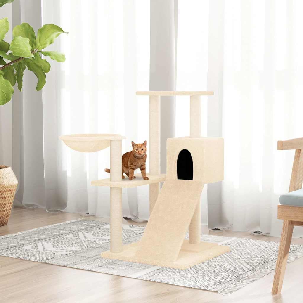 Albero per Gatti con Tiragraffi in Sisal Crema 82 cm — miniatura 1 di 6