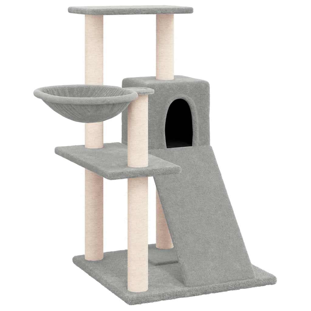 Albero per Gatti con Tiragraffi in Sisal Grigio Chiaro 82 cm — miniatura 2 di 6
