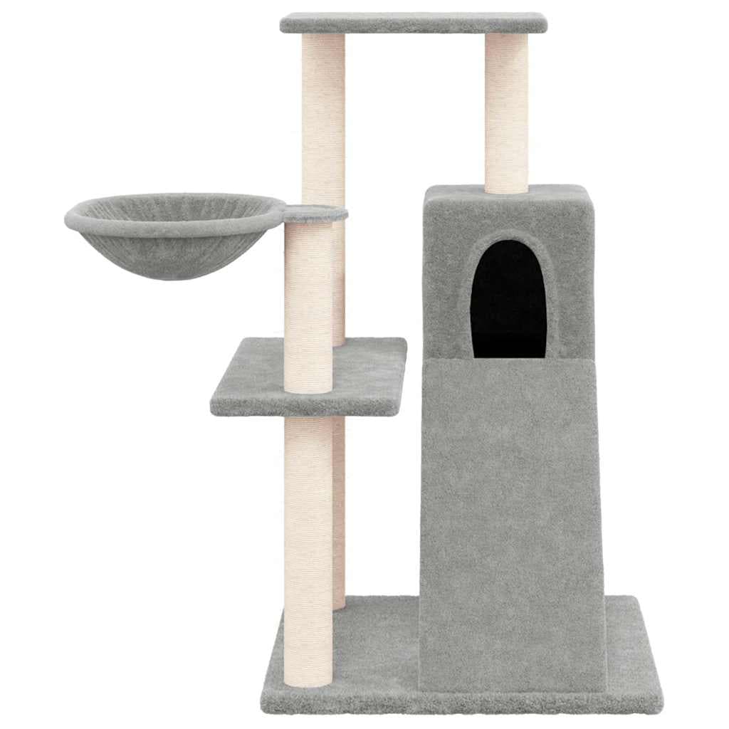 Albero per Gatti con Tiragraffi in Sisal Grigio Chiaro 82 cm — miniatura 3 di 6