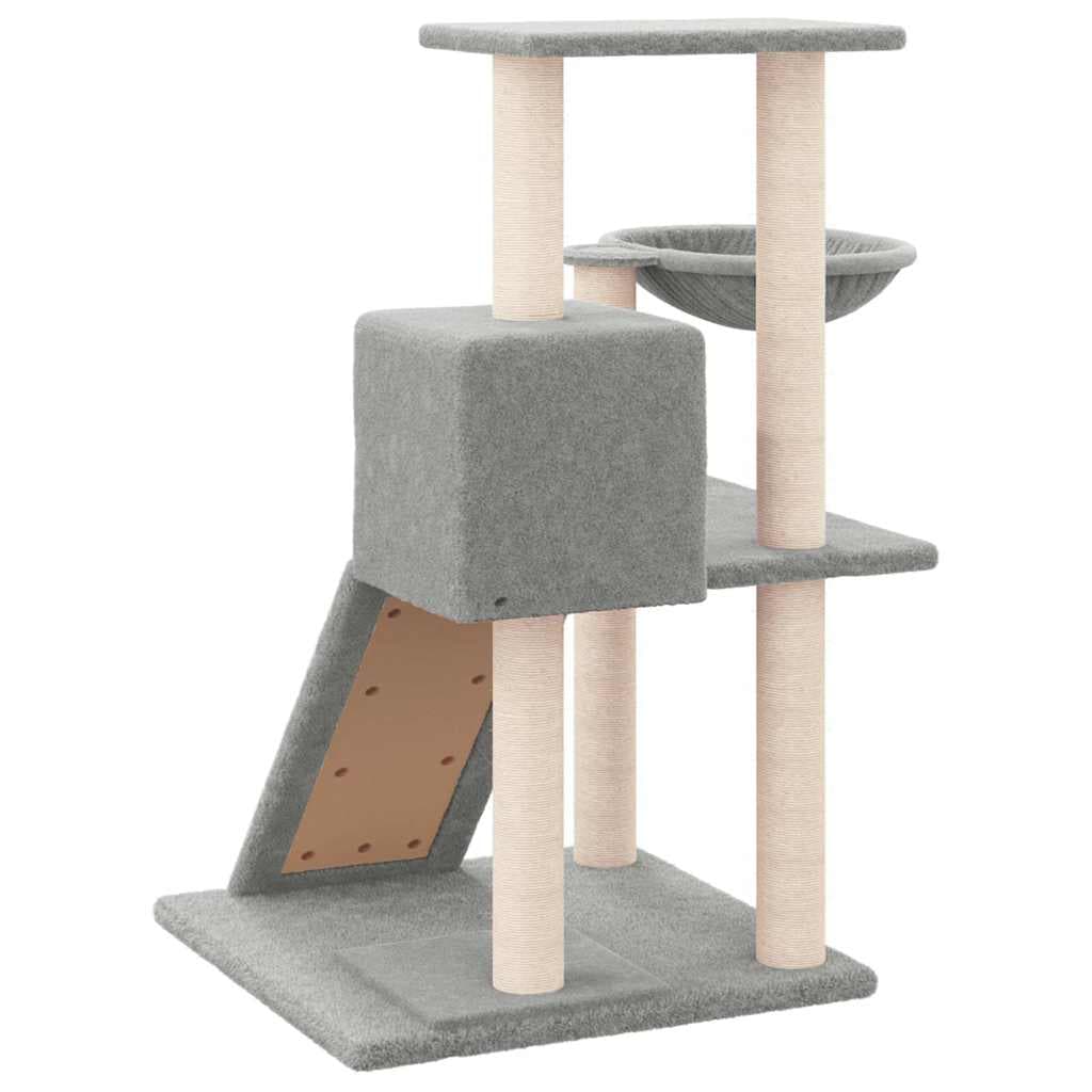 Albero per Gatti con Tiragraffi in Sisal Grigio Chiaro 82 cm — miniatura 4 di 6