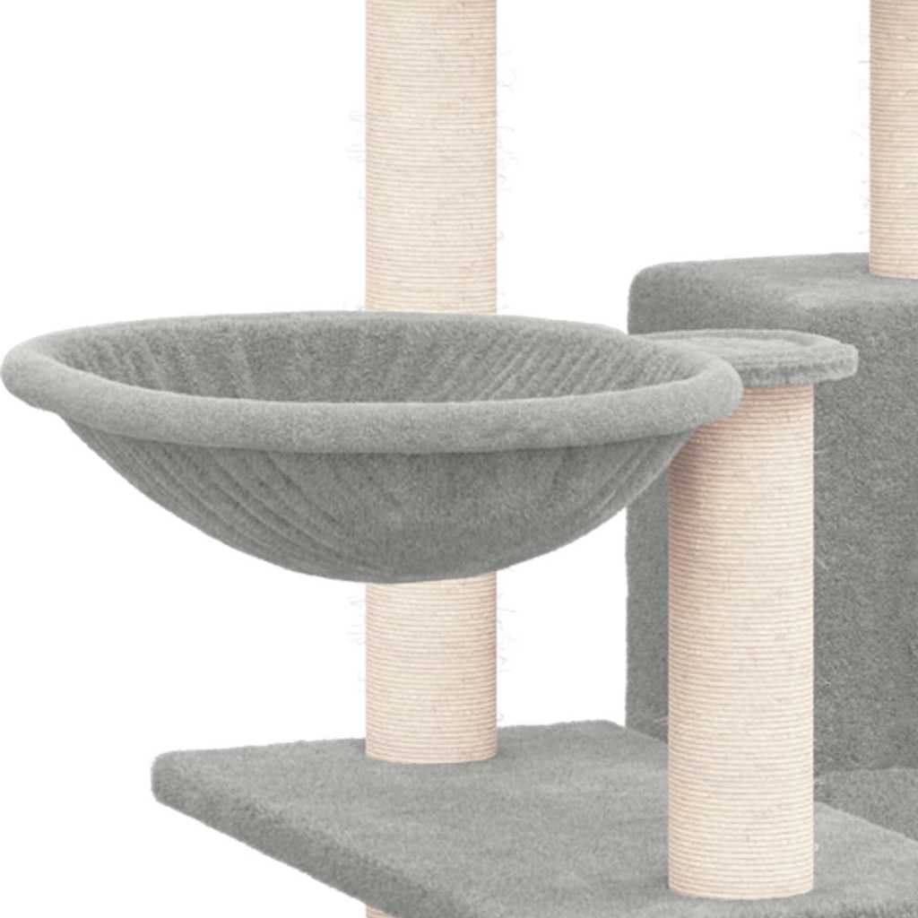 Albero per Gatti con Tiragraffi in Sisal Grigio Chiaro 82 cm — miniatura 5 di 6