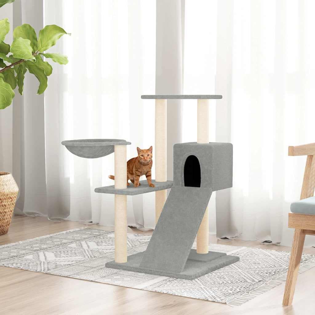 Albero per Gatti con Tiragraffi in Sisal Grigio Chiaro 82 cm — miniatura 1 di 6