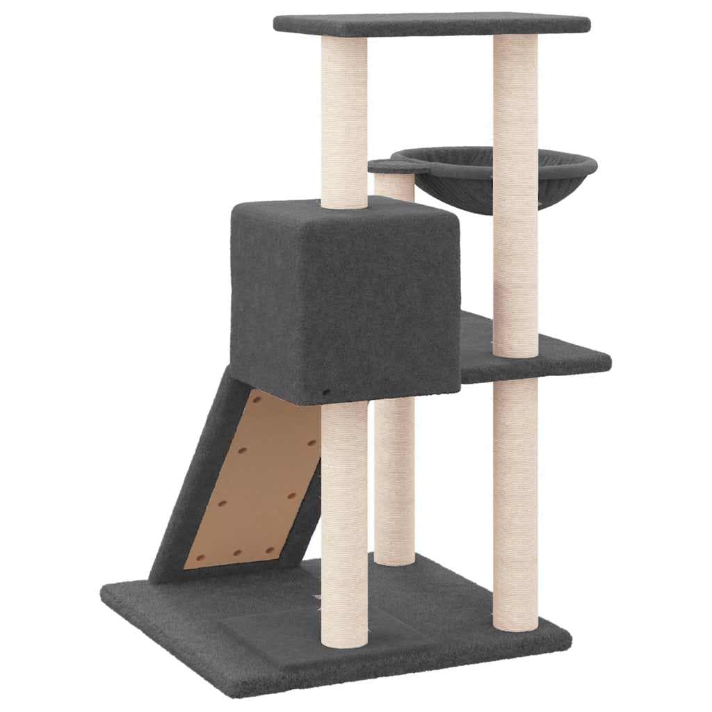 Albero per Gatti con Tiragraffi in Sisal Grigio Scuro 82 cm — miniatura 4 di 6
