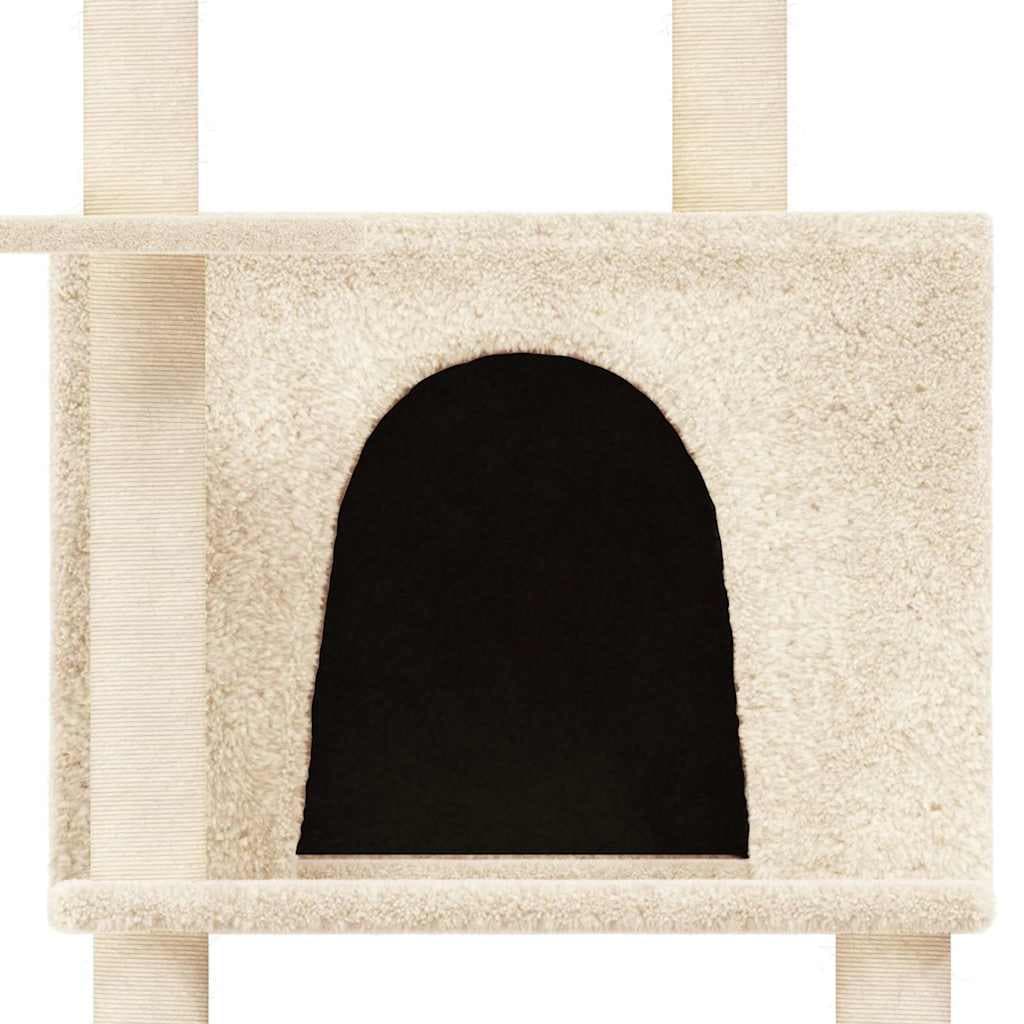 Albero per Gatti con Tiragraffi in Sisal Crema 166 cm — miniatura 5 di 6