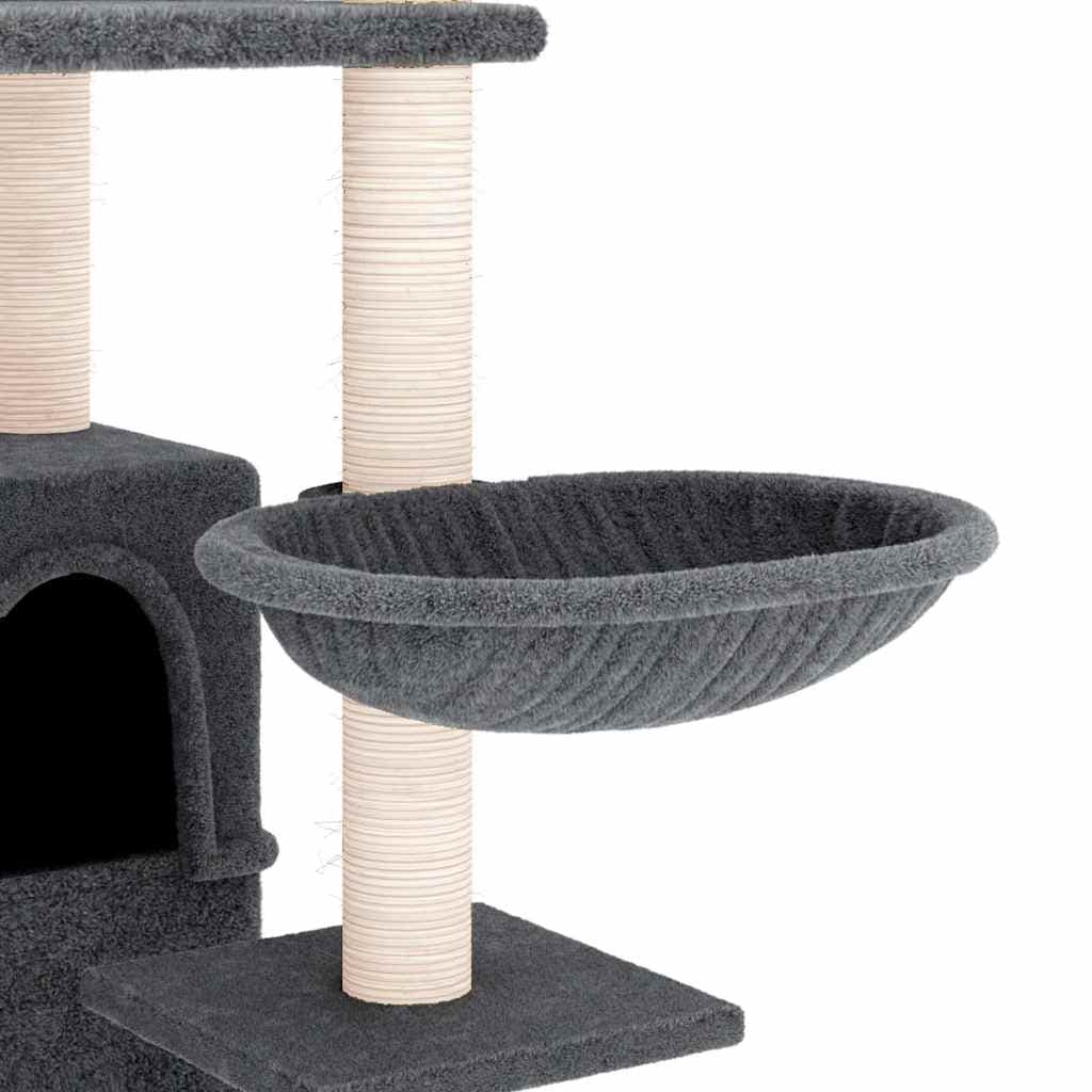Albero per Gatti con Tiragraffi in Sisal Grigio Scuro 175 cm — miniatura 5 di 6