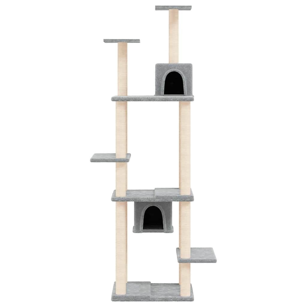 Albero per Gatti con Tiragraffi in Sisal Grigio Chiaro 176 cm — miniatura 3 di 6