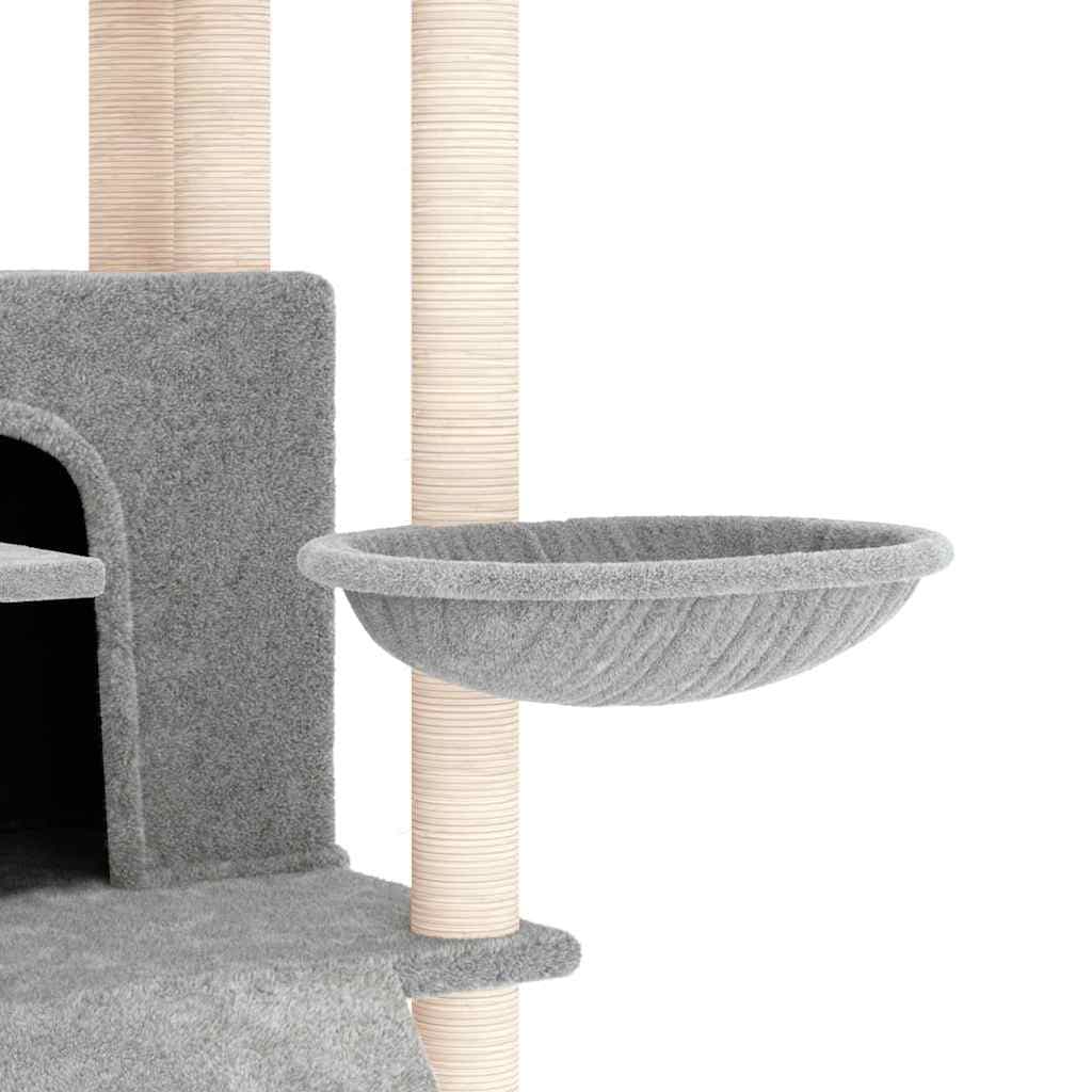 Albero per Gatti con Tiragraffi in Sisal Grigio Chiaro 154 cm — miniatura 5 di 6