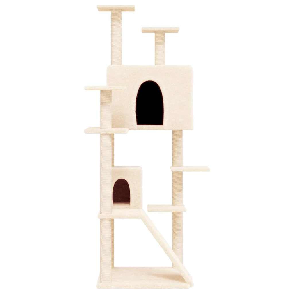 Albero per Gatti con Tiragraffi in Sisal Crema 153 cm — miniatura 3 di 6