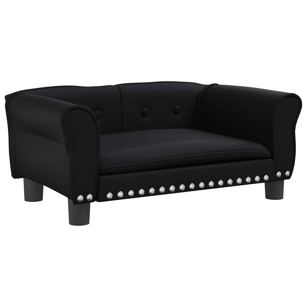 Lettino per Cani Nero 70x45x30 cm in Similpelle — miniatura 2 di 6