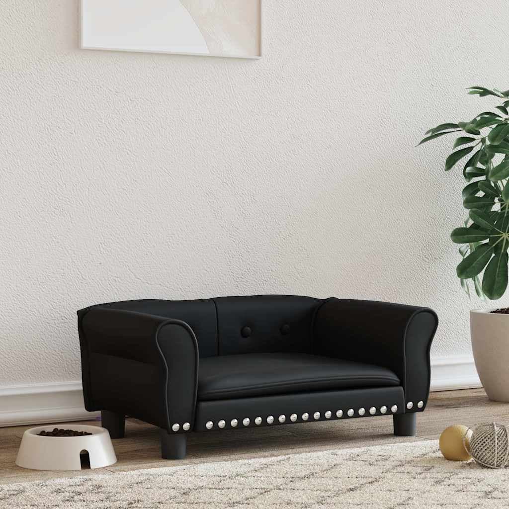 Lettino per Cani Nero 70x45x30 cm in Similpelle — miniatura 1 di 6