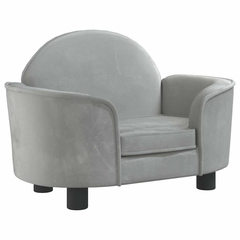 Lettino per Cani Grigio Chiaro 66x40x45 cm in Velluto — miniatura 2 di 6