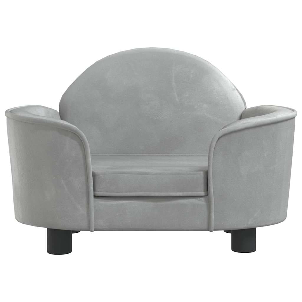 Lettino per Cani Grigio Chiaro 66x40x45 cm in Velluto — miniatura 3 di 6