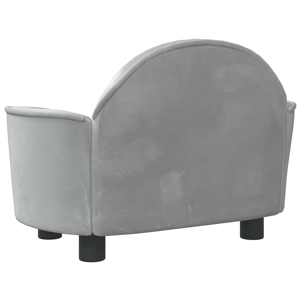 Lettino per Cani Grigio Chiaro 66x40x45 cm in Velluto — miniatura 4 di 6