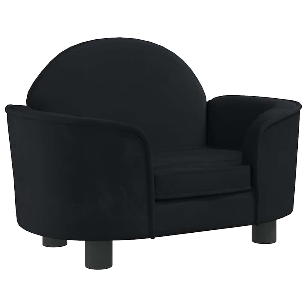 Lettino per Cani Nero 66x40x45 cm in Velluto — miniatura 2 di 6