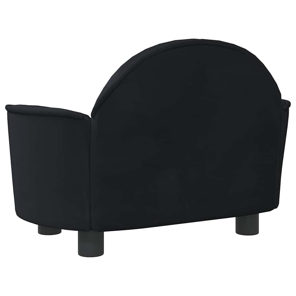 Lettino per Cani Nero 66x40x45 cm in Velluto — miniatura 4 di 6