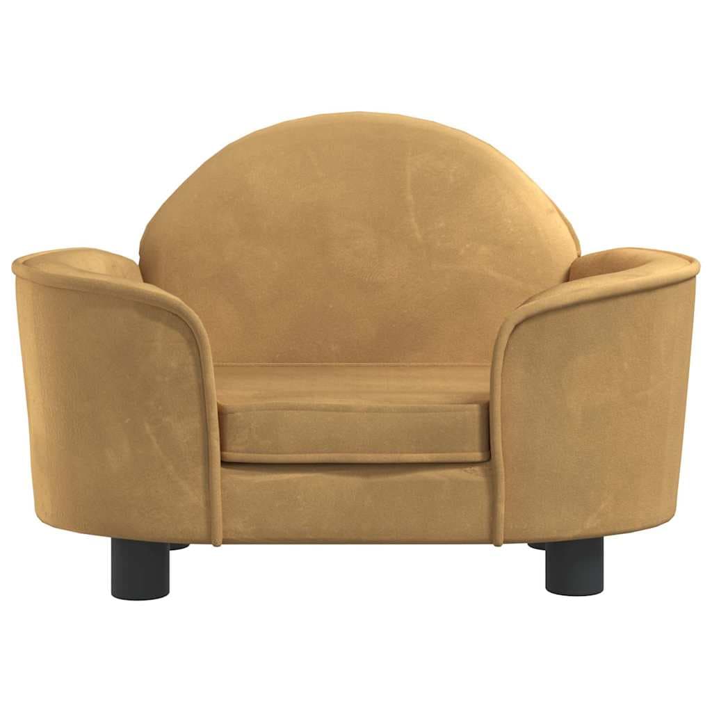 Lettino per Cani Marrone 66x40x45 cm in Velluto — miniatura 3 di 6
