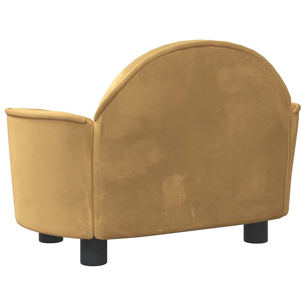 Lettino per Cani Marrone 66x40x45 cm in Velluto — miniatura 4 di 6