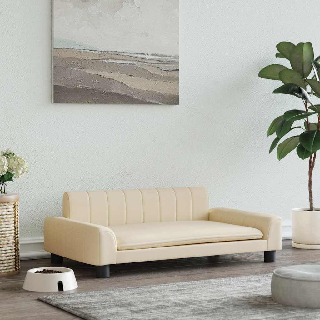 Lettino per Cani Crema 90x53x30 cm in Similpelle — miniatura 1 di 6