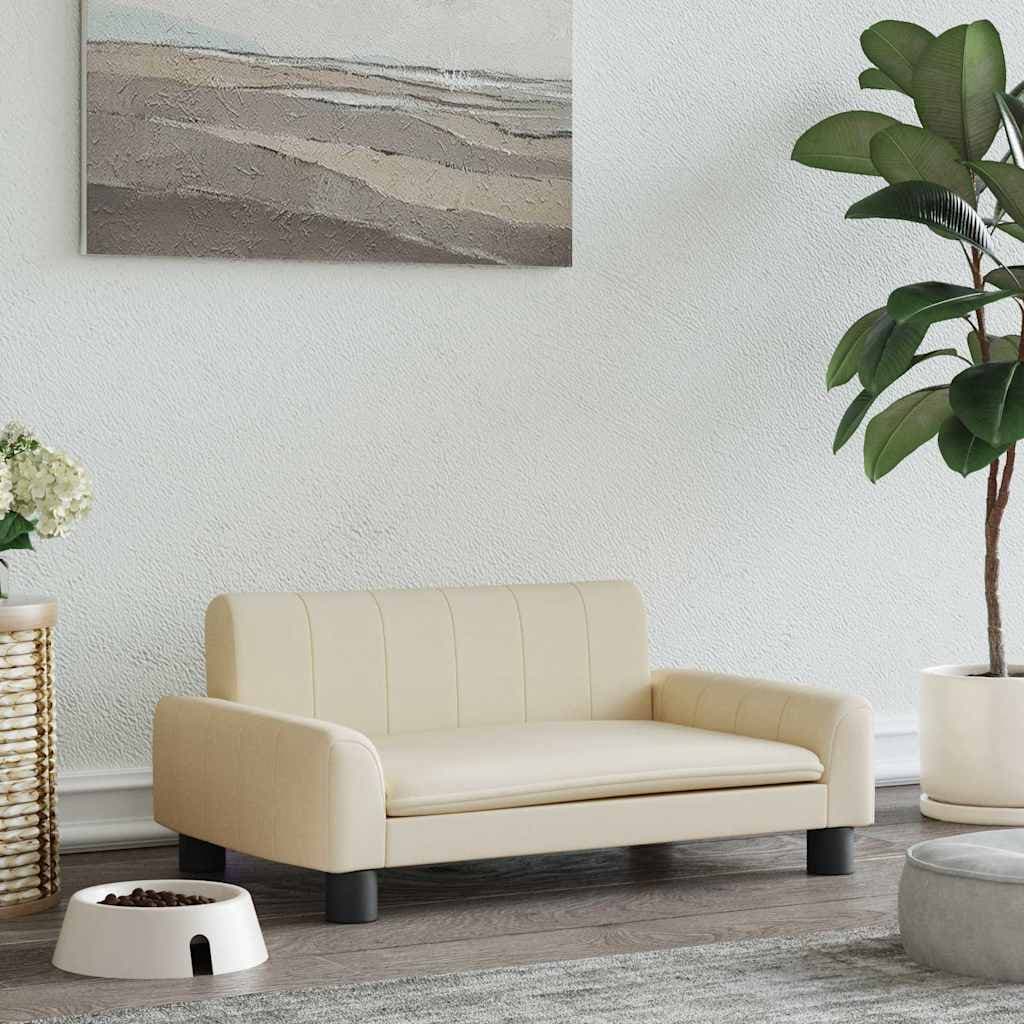 Lettino per Cani Crema 70x45x30 cm in Tessuto — miniatura 1 di 6
