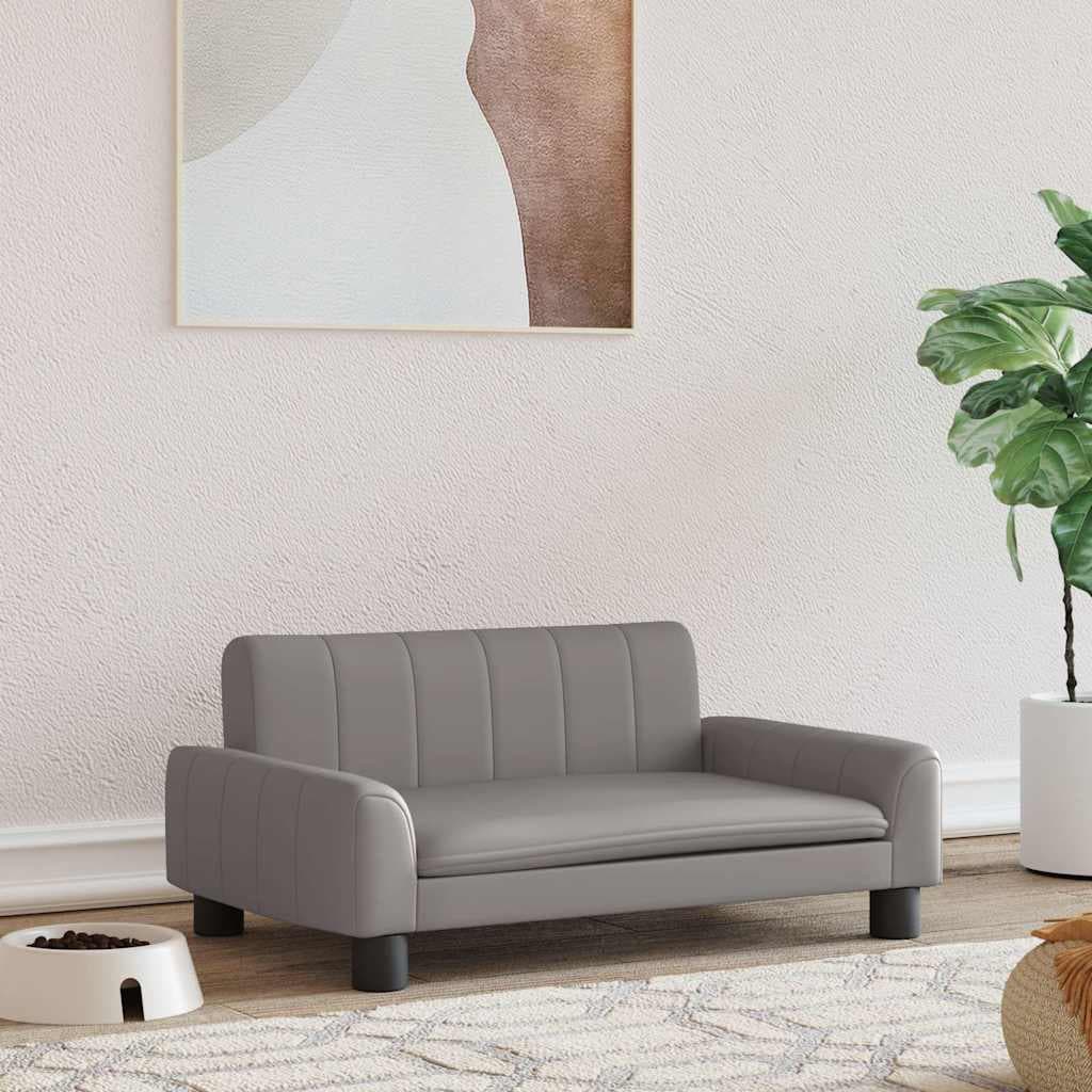 Lettino per Cani Grigio 70x45x30 cm in Similpelle — miniatura 1 di 6