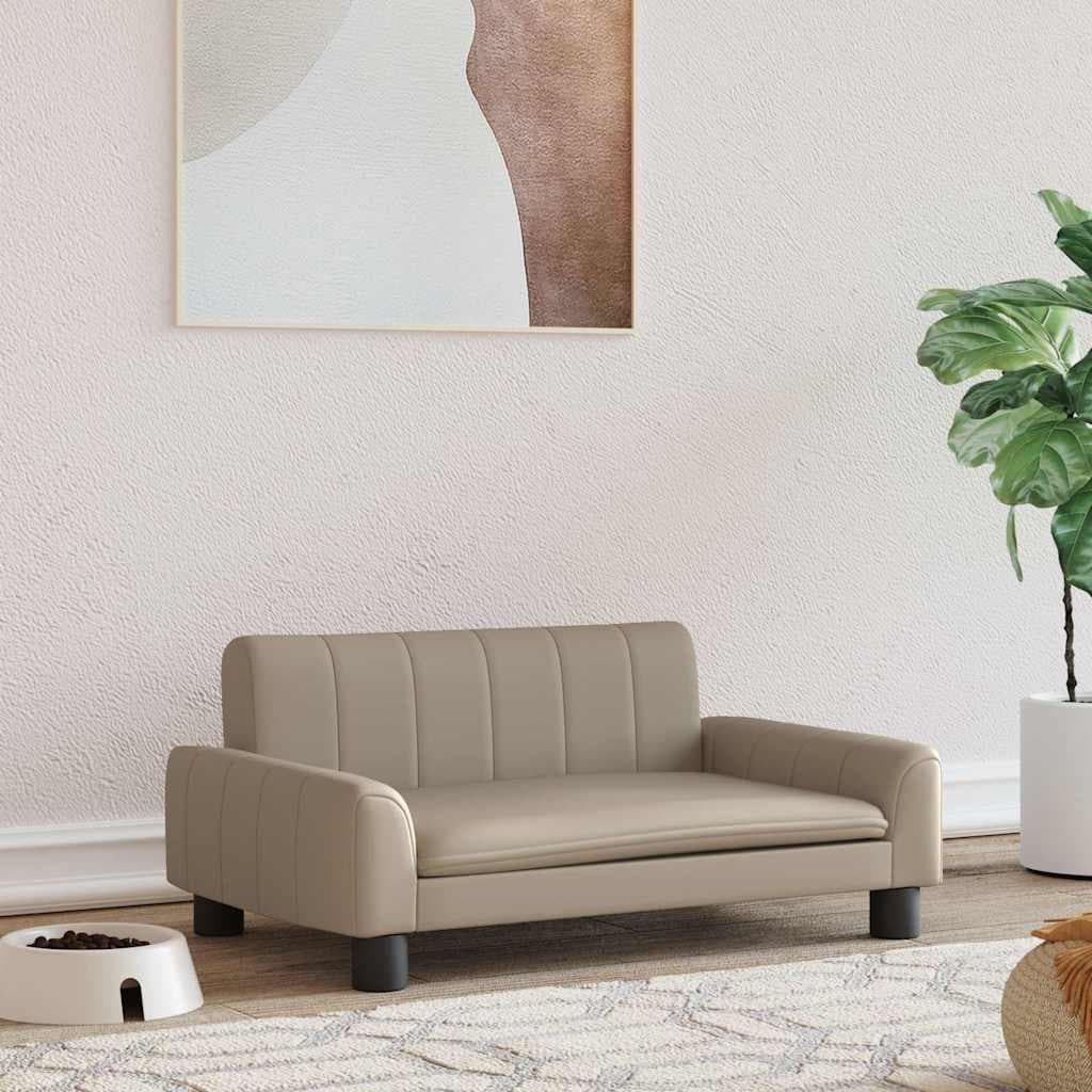 Lettino per Cani Cappuccino 70x45x30 cm in Similpelle — miniatura 1 di 6