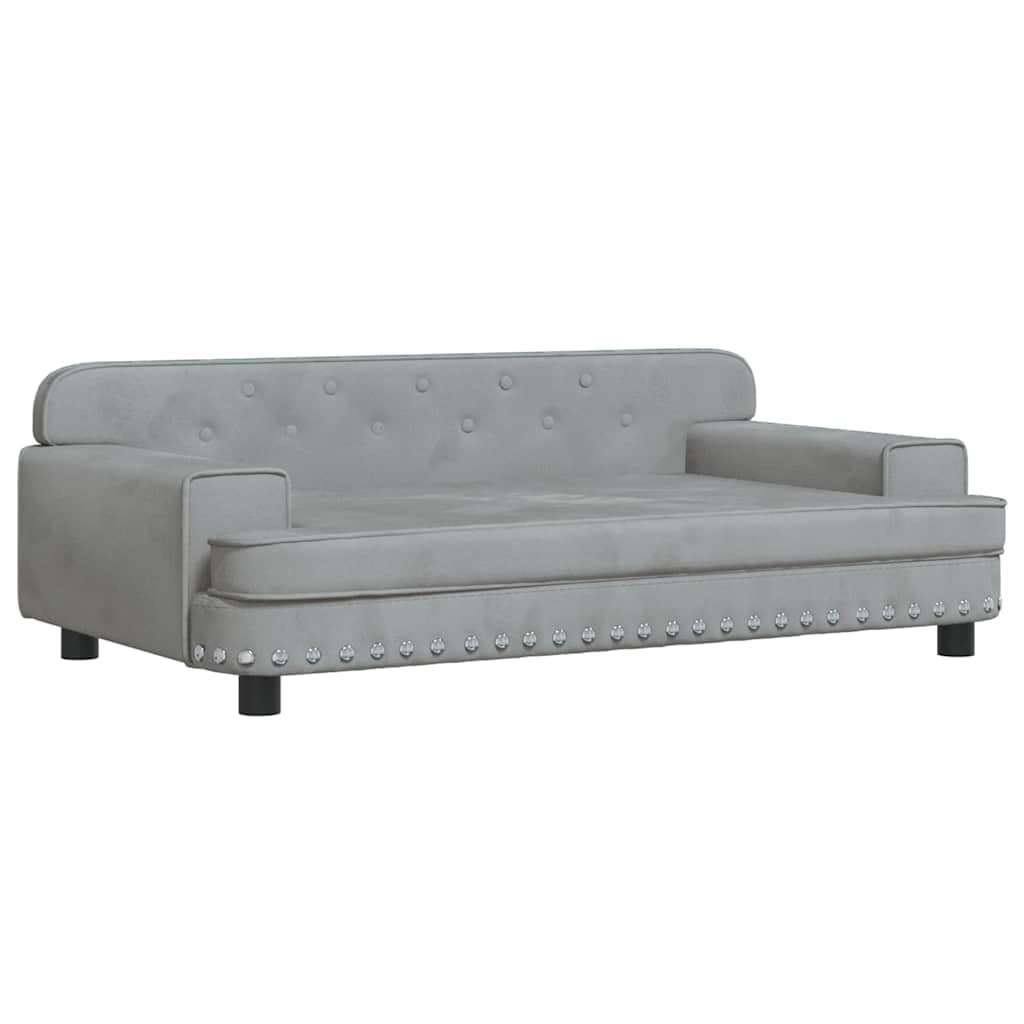 Lettino per Cani Grigio Chiaro 90x53x30 cm in Velluto — miniatura 2 di 6