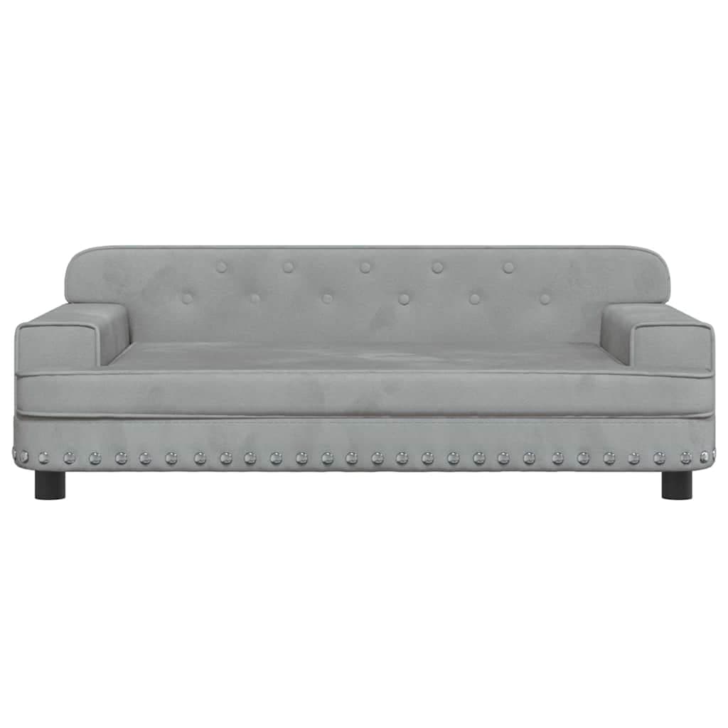 Lettino per Cani Grigio Chiaro 90x53x30 cm in Velluto — miniatura 3 di 6