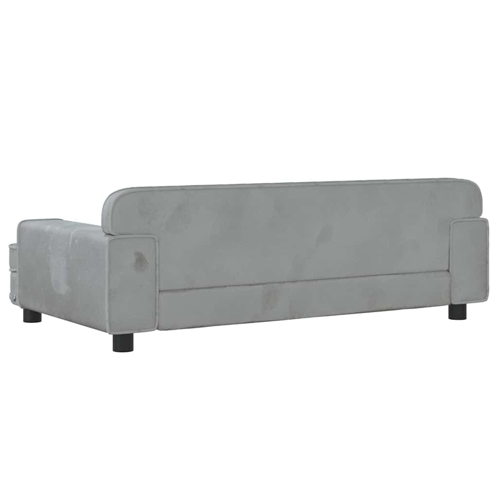 Lettino per Cani Grigio Chiaro 90x53x30 cm in Velluto — miniatura 4 di 6