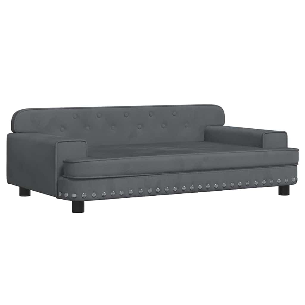 Lettino per Cani Grigio Scuro 90x53x30 cm in Velluto — miniatura 2 di 6