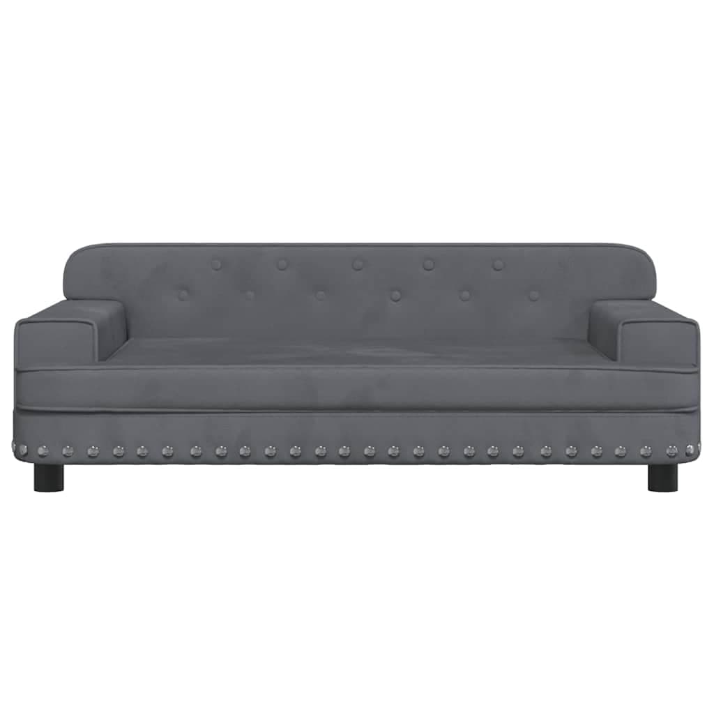 Lettino per Cani Grigio Scuro 90x53x30 cm in Velluto — miniatura 3 di 6